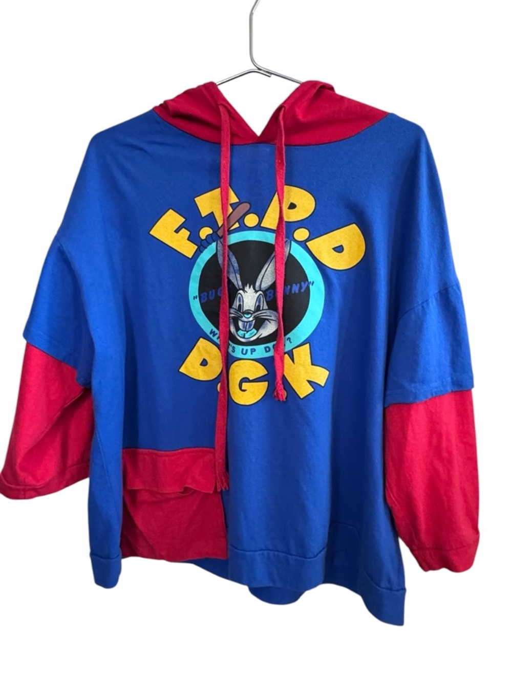 DGK FTPD Police Bugs Bunny Import Retro Blue & Red Graphic Hoodie Men’s S